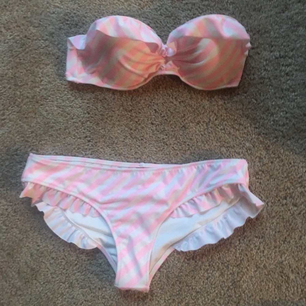 VS Pink and White Striped Bikini